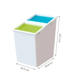 Poubelle de bureau à 2 compartiments