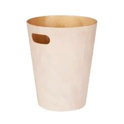 Poubelle de bureau en bois crème