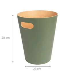 Poubelle de bureau en bois vert sauge