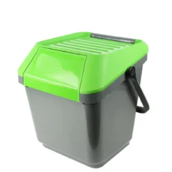 Poubelle de recyclage grise et verte
