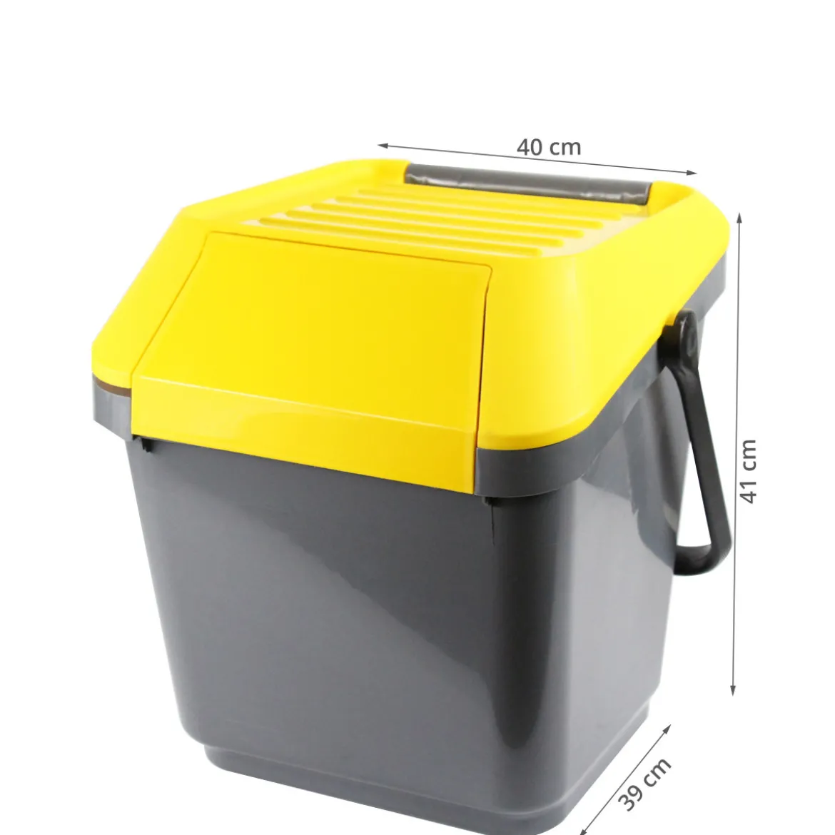 Poubelle de recyclage grise et jaune