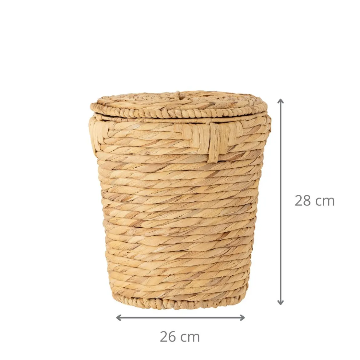 Poubelle de salle de bain en jacinthe d'eau avec couvercle