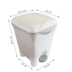 Poubelle de salle de bain 8 litres avec seau intérieur et pédale
