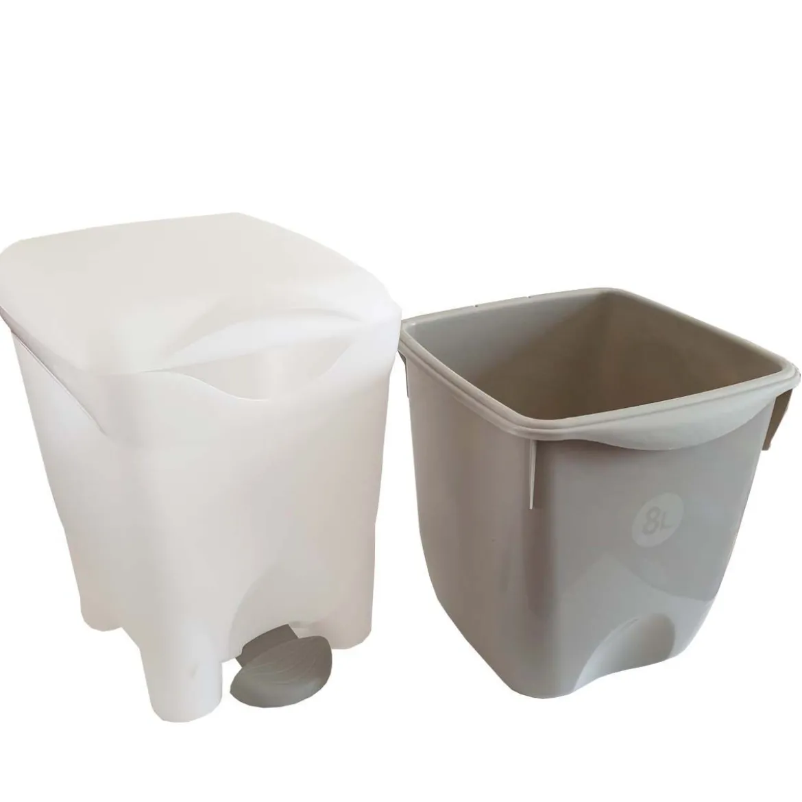Poubelle de salle de bain 8 litres avec seau intérieur et pédale