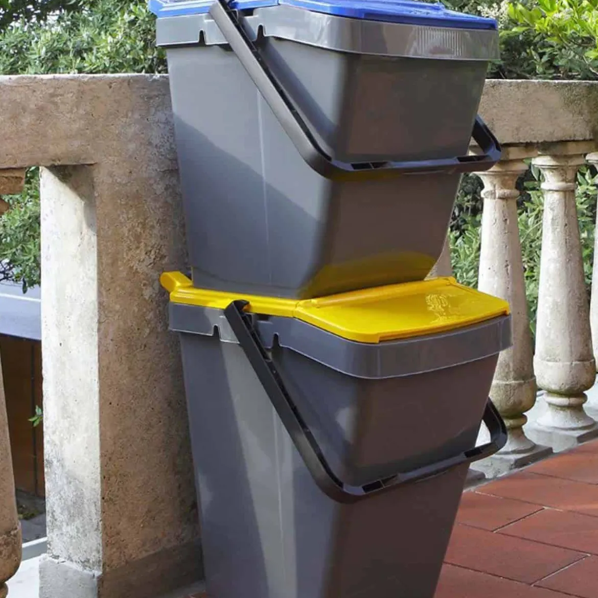 Poubelle de tri sélectif bleue 35 litres