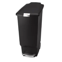 Poubelle noire étroite de 40 L à 2 roues pour extérieur ou intérieur - Simple Human