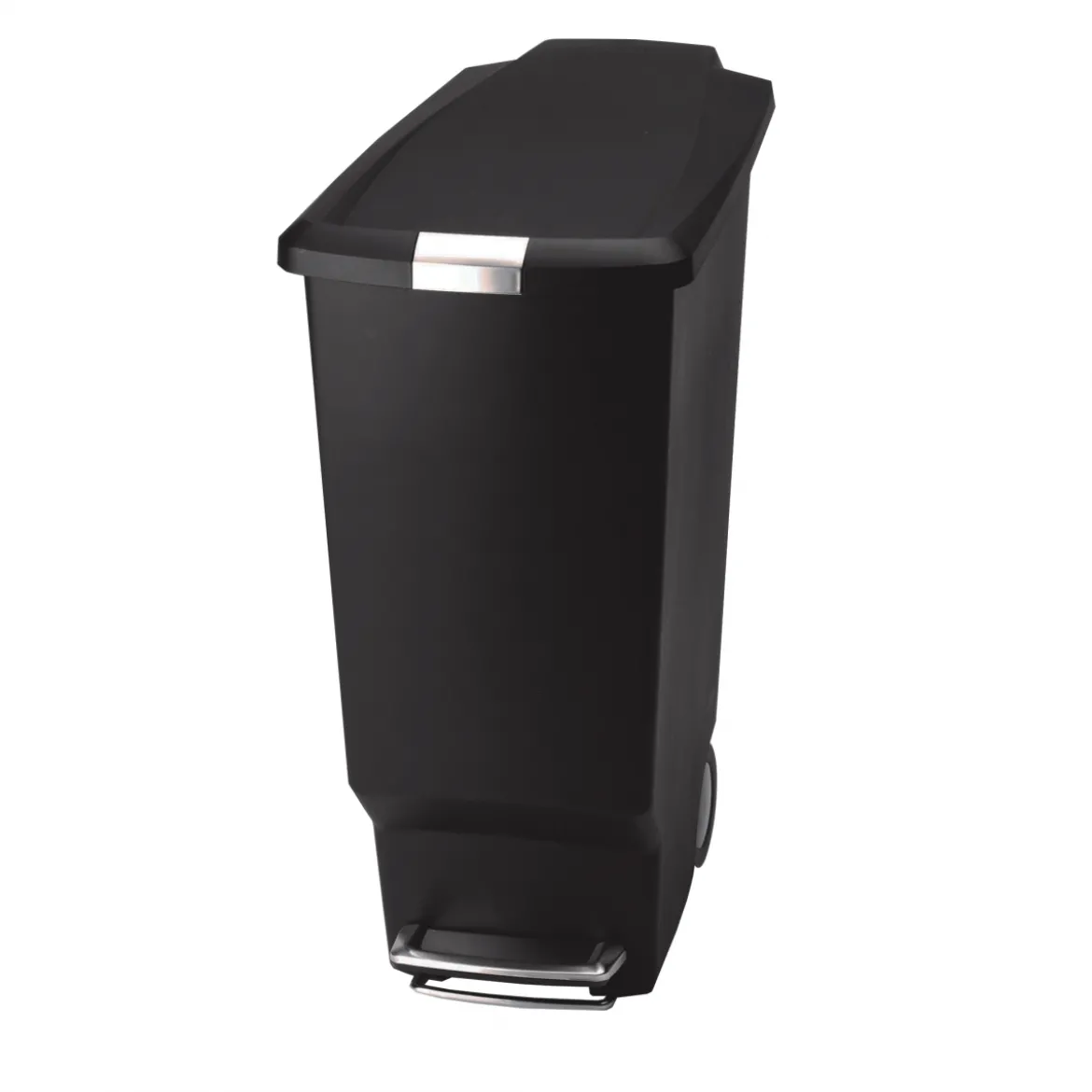 Poubelle noire étroite de 40 L à 2 roues pour extérieur ou intérieur - Simple Human