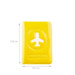 Protège passeport jaune brillant