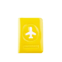Protège passeport jaune brillant