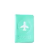 Protège passeport turquoise brillant