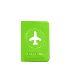 Protège passeport vert pomme brillant