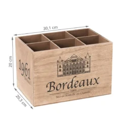 Range bouteilles en bois façon caisse de vin