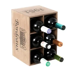 Range bouteilles en bois façon caisse de vin