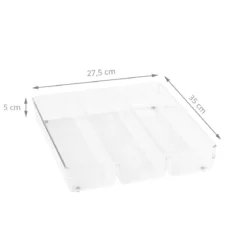 Range-couverts à 3 compartiments en acrylique transparent