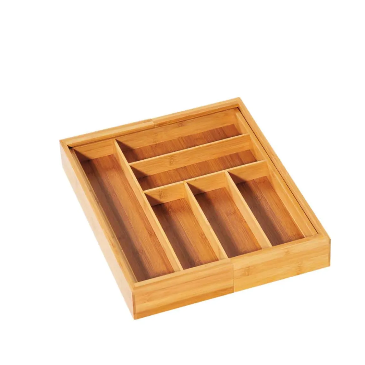 Range couverts extensible en bambou à 8 compartiments