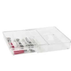 Range couverts extensible en acrylique à 6 compartiments