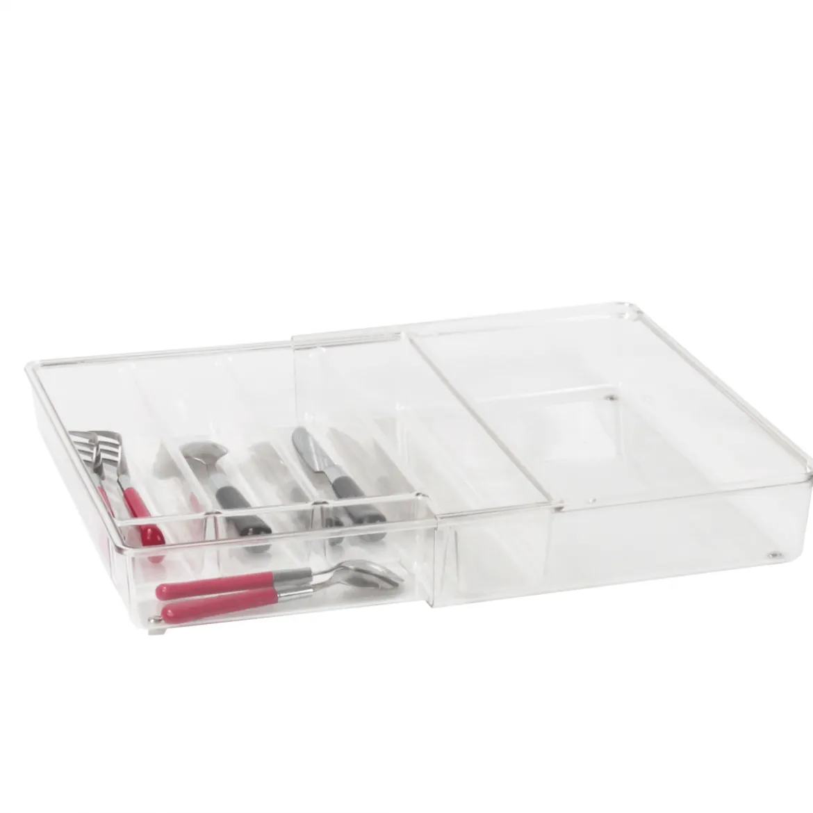 Range couverts extensible en acrylique à 6 compartiments