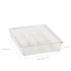 Range couverts extensible en acrylique à 6 compartiments