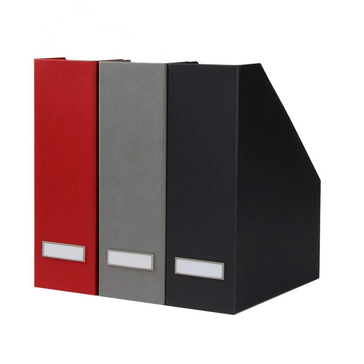 Range-dossiers en carton gris flanelle