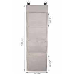 Rangement mural en tissu 4 larges poches