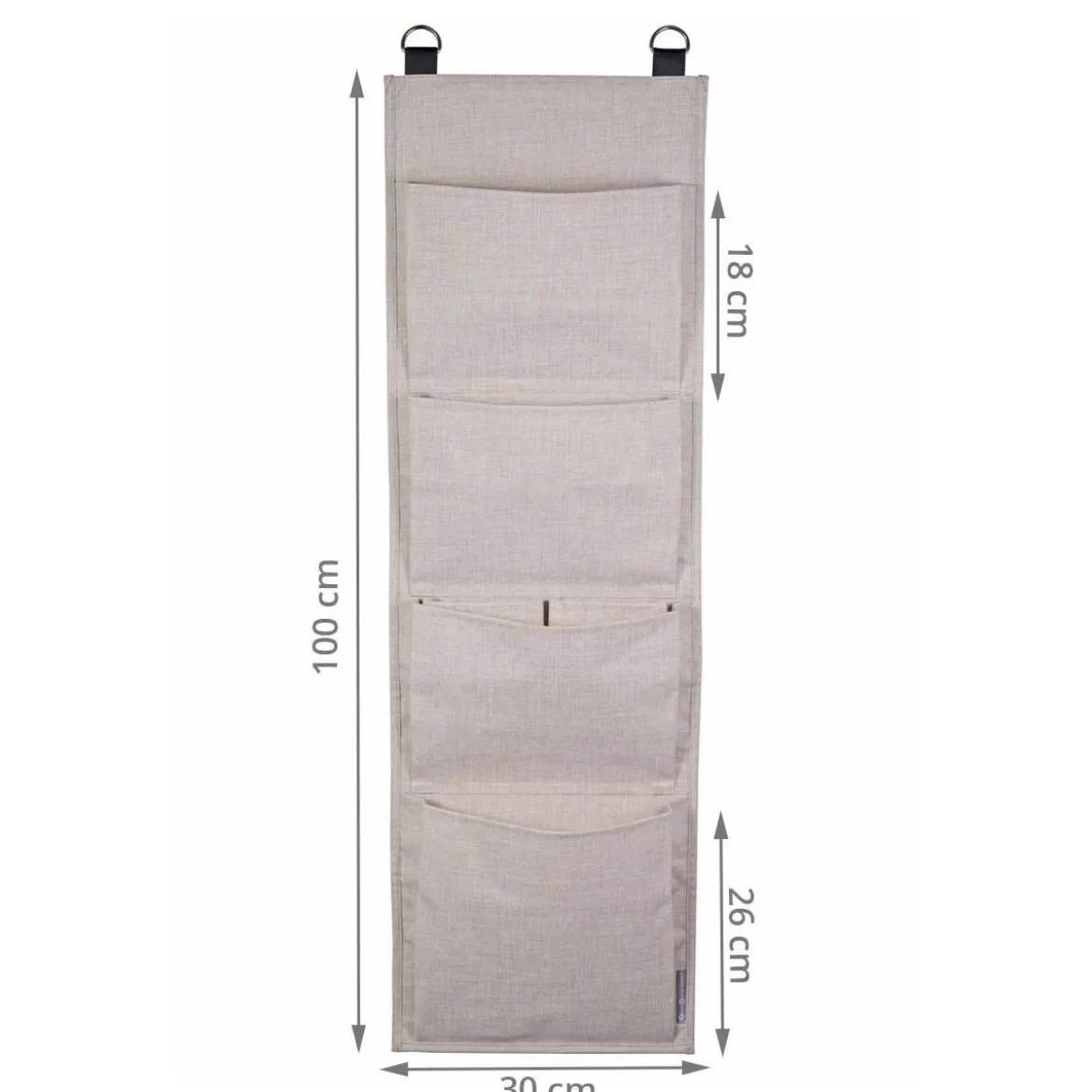 Rangement mural en tissu 4 larges poches