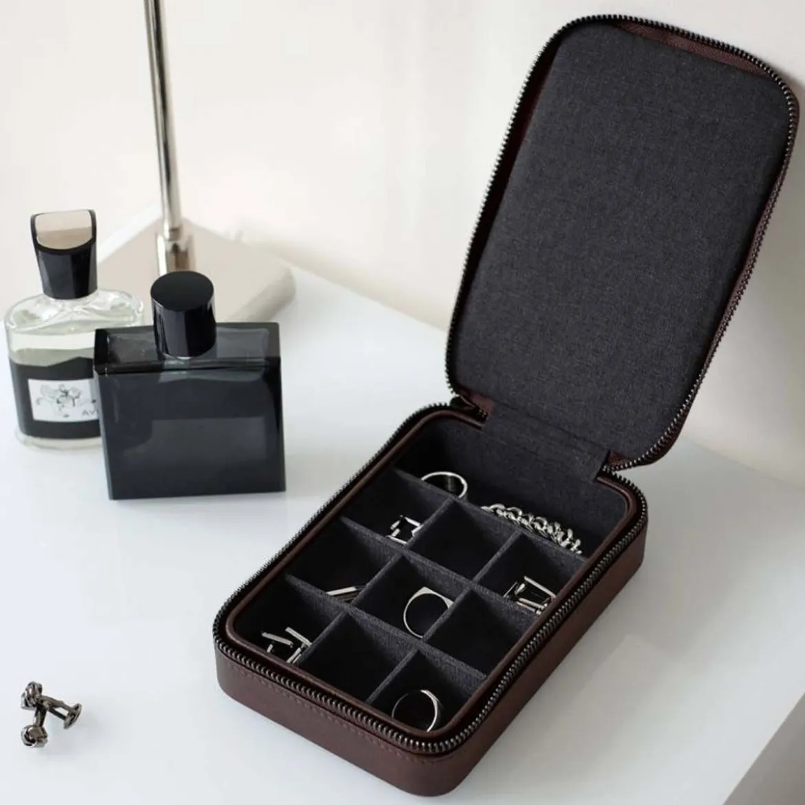 Rangement pour bagues et boutons de manchette homme