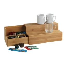Rangement tasses et capsules en bambou