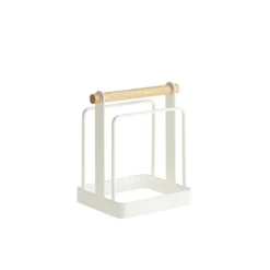 Range planches à découper en métal blanc et bois