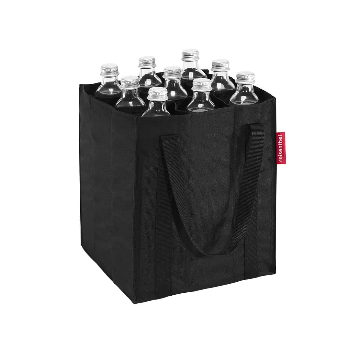 Sac à bouteilles en tissu noir avec 9 compartiments