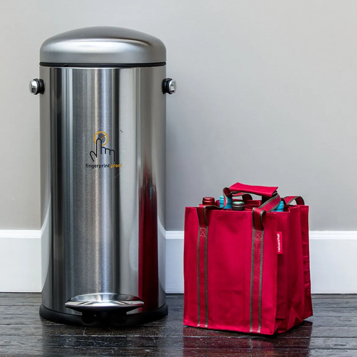 Sac à bouteilles en tissu rouge avec 9 compartiments