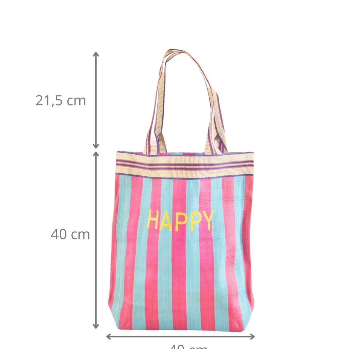 Sac de courses Happy en plastique recyclé