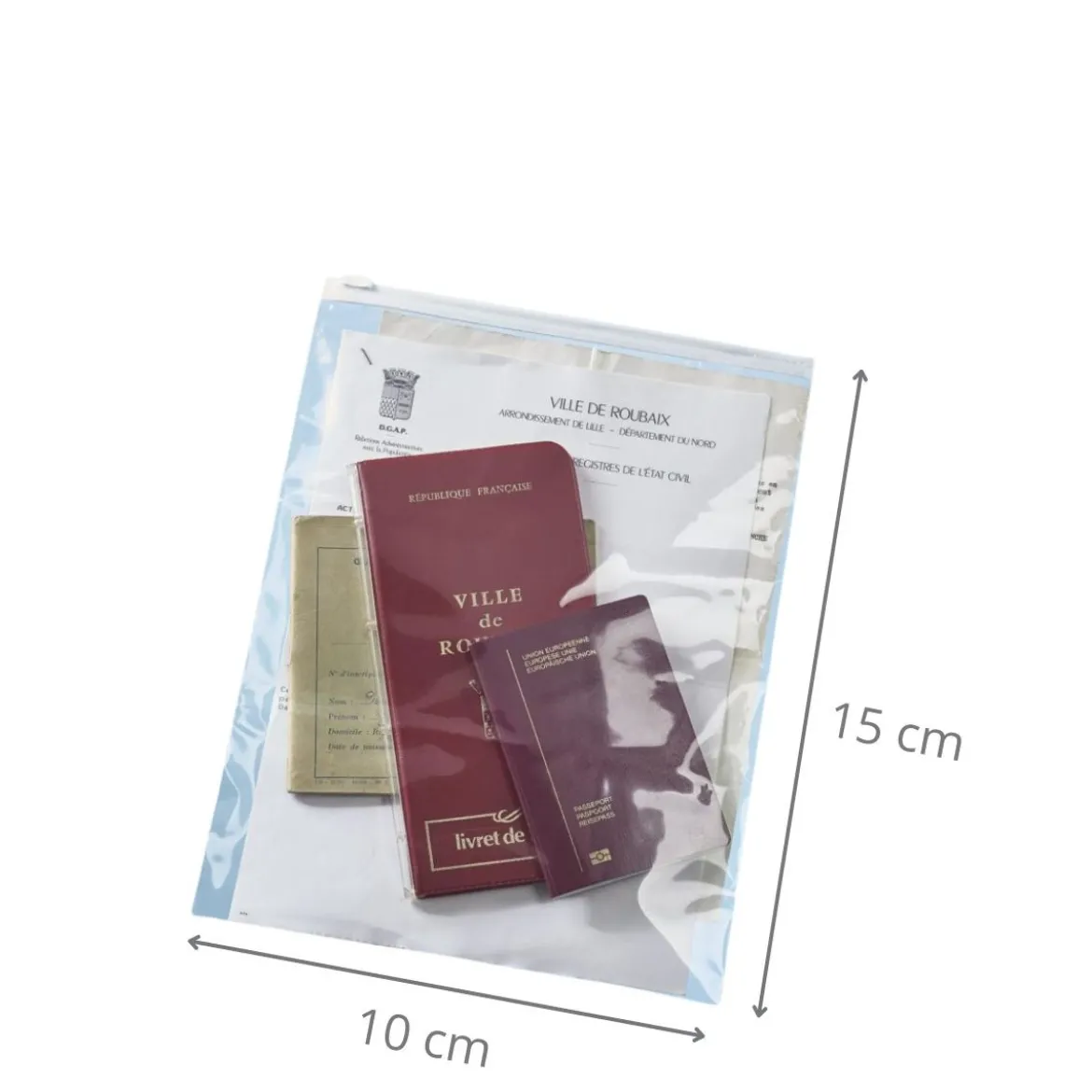 10 sachets d'emballage en plastique 15 x 10 cm