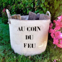Sac à petit bois en toile de jute