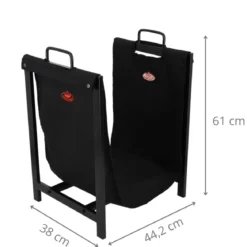 Sac porte-bûches noir avec support
