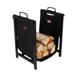 Sac porte-bûches noir avec support