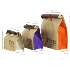 3 sacs de conservation pour ail, oignon et pomme de terre