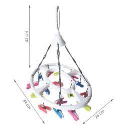 Séchoir à linge à suspendre pinces multicolores