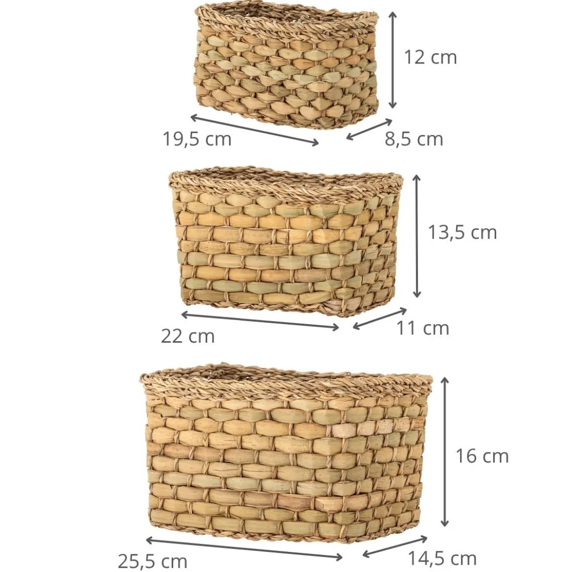 Set de 3 petits paniers de rangement
