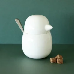 Sucrier blanc en forme d'oiseau