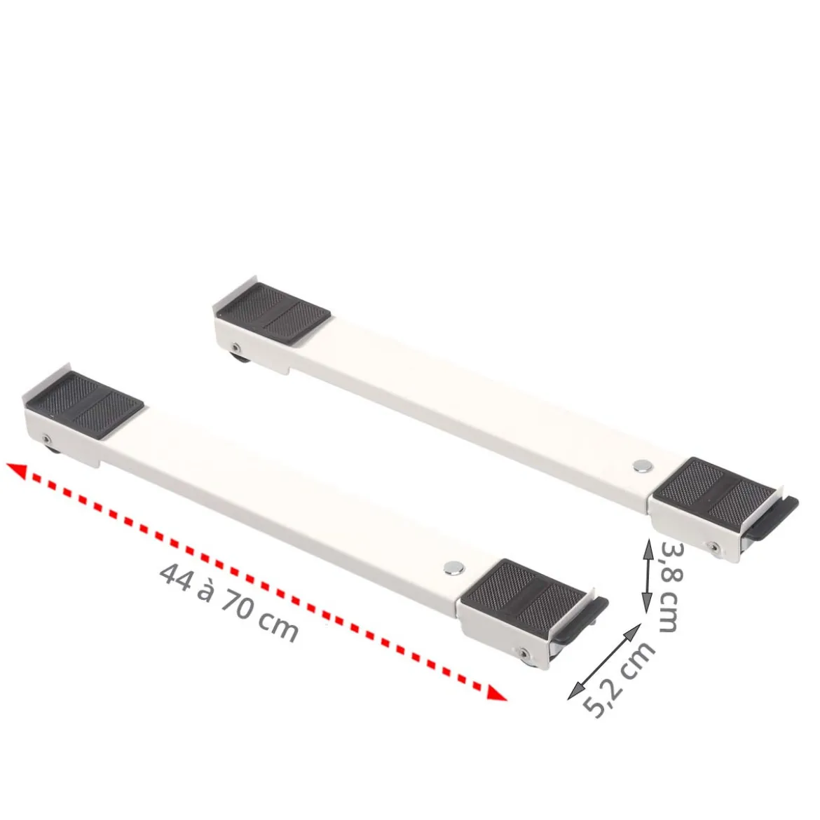 2 supports roulants avec freins pour meubles