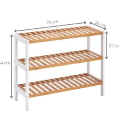 Étagère à chaussures en bois 3 niveaux