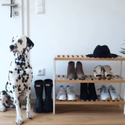 Étagère à chaussures en bois 3 niveaux