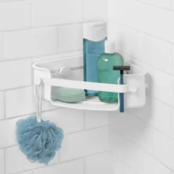 Étagère d'angle de douche à ventouses