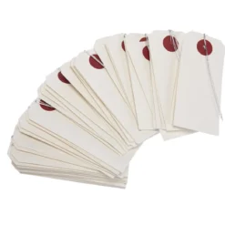 50 étiquettes blanches à œillet