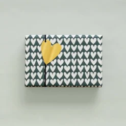 20 étiquettes cadeaux cœur doré