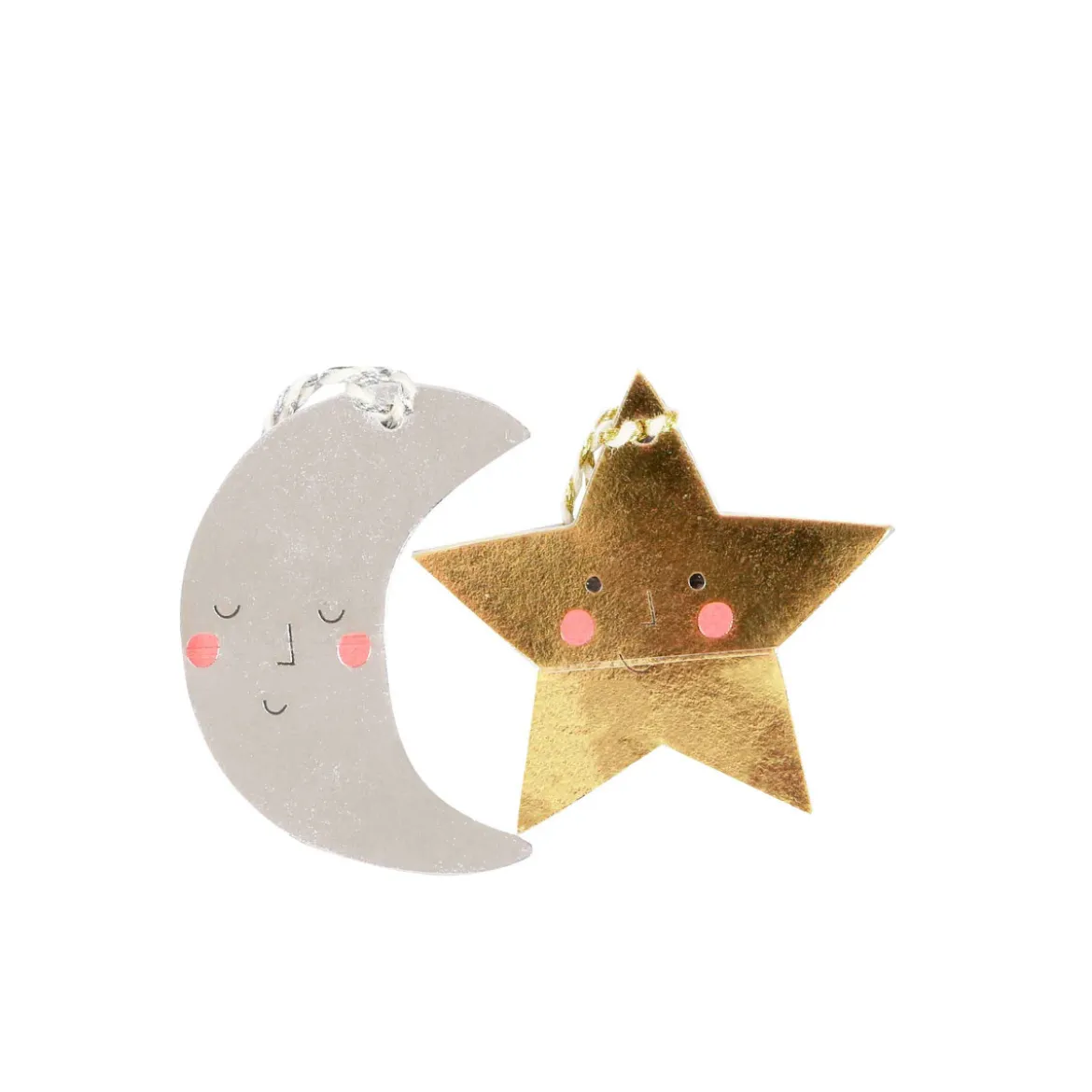 20 étiquettes de Noël fantaisie Lune et étoile