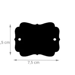 12 étiquettes noires en carton ardoise perforé