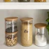 24 étiquettes noires pour bocaux de cuisine