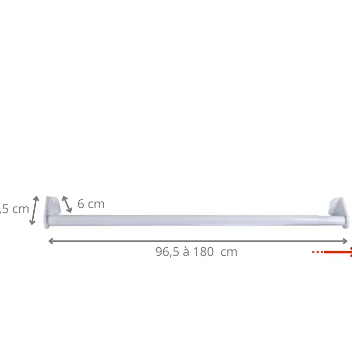 Tringle de penderie extensible 97-180cm