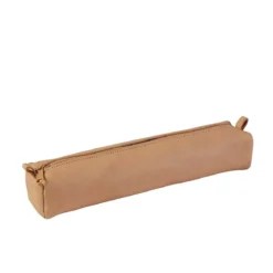 Trousse à crayons en cuir naturel